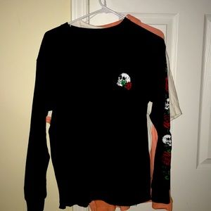skull and roses (Long Sleeve Shirt)